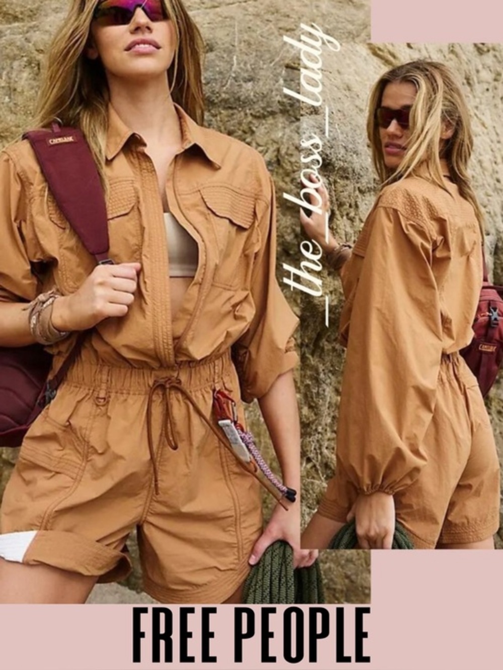Free People romper activewear shortsie onesie jumpsuit gorpcore utility XS